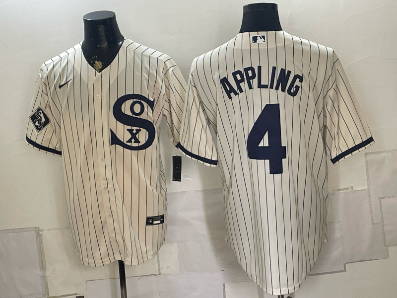 Men Chicago White Sox #4 Appling white Nike MLB 2026 jersey 0823004->chicago white sox->MLB Jersey